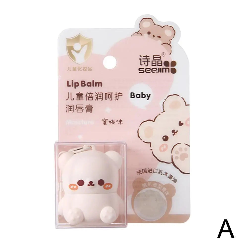 Cute Little Bear Lip Balm For Children Moisturizing Moisturizing Anti-Dry Crack Fade Lip Lines Lipstick Baby Available Lip Care