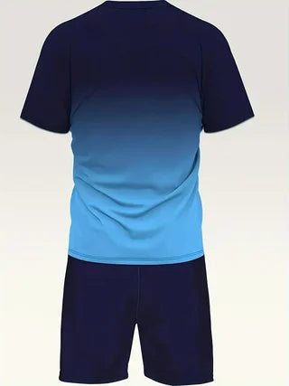3D Yourself Printed T Shirt+Shorts 2PCS Outfits Summer Men's Casual Sport Suit Fashion Beach Short Sleeve T-shirt Set