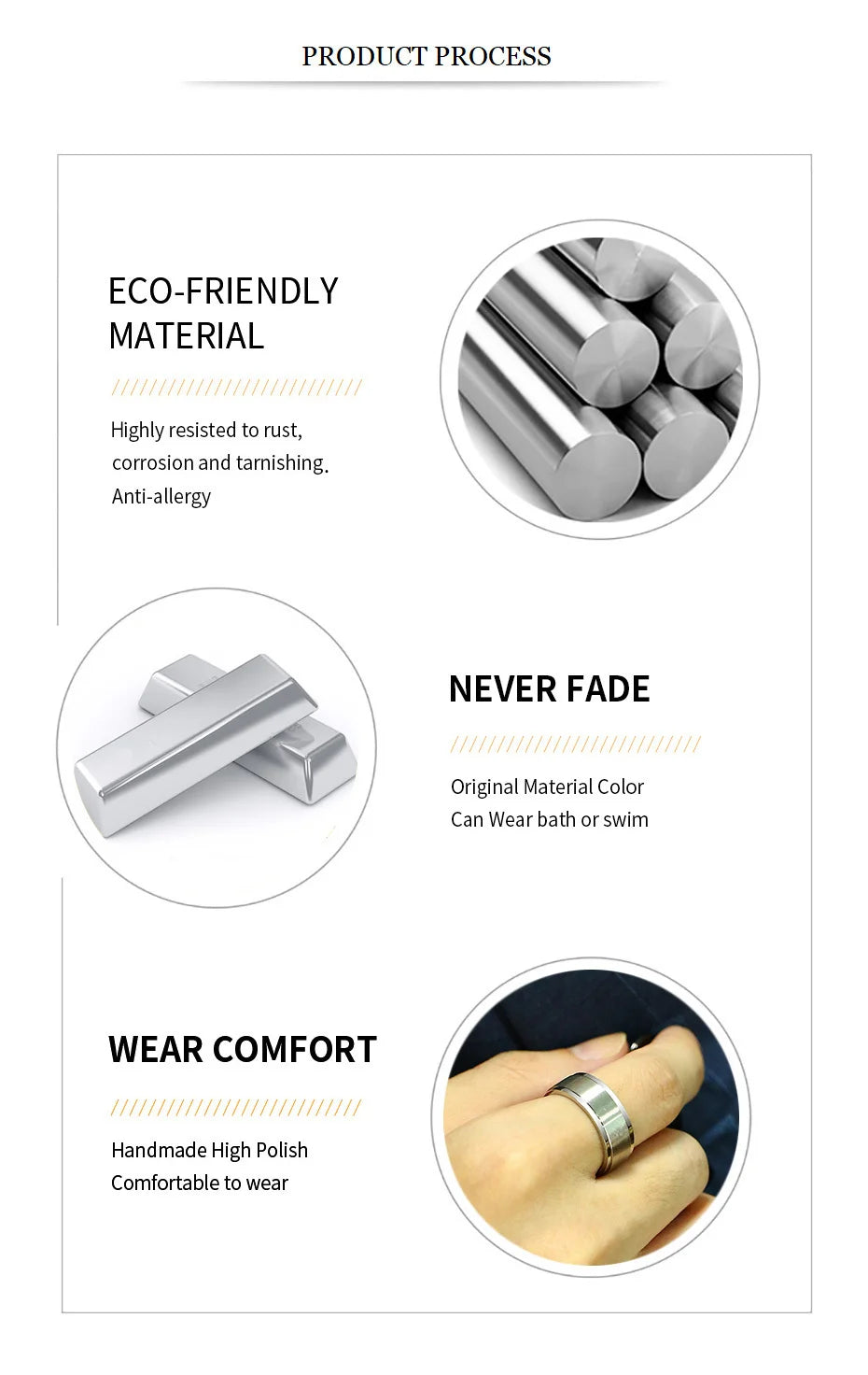 Vnox 8mm Rotatable Basic Ring for Men Black Stainless Steel Casual Male Anel Stylish Punk Spinner Alliance Jewelry