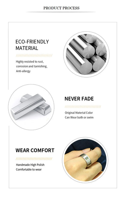 Vnox 8mm Rotatable Basic Ring for Men Black Stainless Steel Casual Male Anel Stylish Punk Spinner Alliance Jewelry