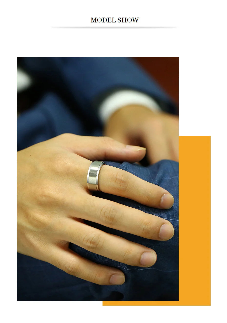 Vnox 8mm Rotatable Basic Ring for Men Black Stainless Steel Casual Male Anel Stylish Punk Spinner Alliance Jewelry