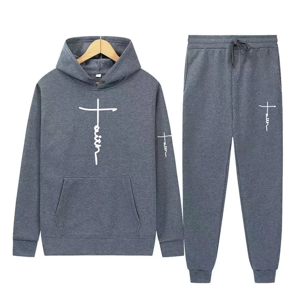 Men's Hooded Sports Suit Sweater Set Warm Outfit for Spring Autumn Winter Brand Low Price Sale 2024  S-3XL