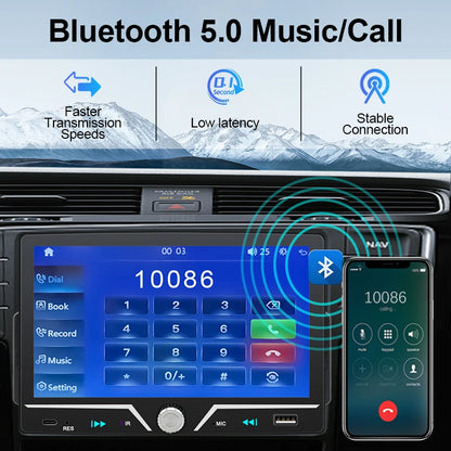 Hippcron 7" 1 Din Car Radio Stereo Wireless Carplay Android Auto HD IPS Touch Screen FM Receiver Support USB Type-C Charge