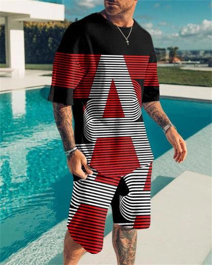 New Summer Men's Tracksuit Believe in Yourself T-shirt Shorts Set Sport Outfit Jogging Suit Oversized Clothes Outdoor Streetwear