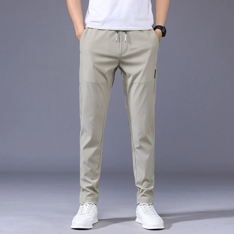 Pantalon Décontracté Homme Été Léger Taille Cordon