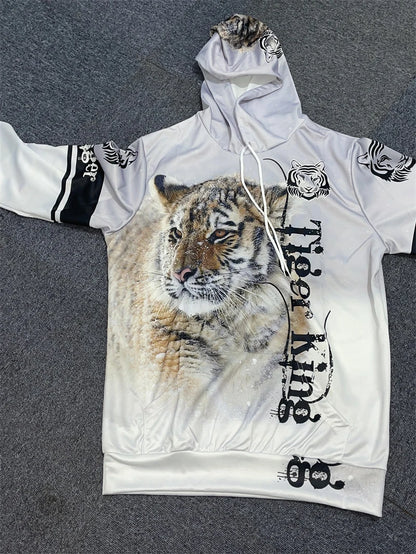 New Animal 3D Tiger Printed Hoodie + Pants Suit Cool Men/Women 2 Pcs Sportwear Tracksuit Set Autumn And Winter Men's Clothing