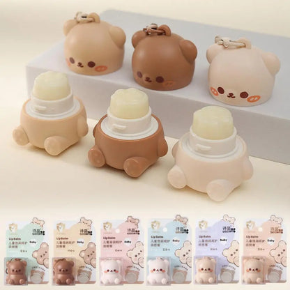 Cute Little Bear Lip Balm For Children Moisturizing Moisturizing Anti-Dry Crack Fade Lip Lines Lipstick Baby Available Lip Care