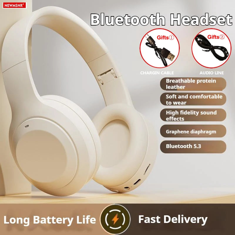 #Wireless Bluetooth 5.3 Headphones Over Ear HIFI Stereo Headsets True Sport Gamer Earphone TF/AUX Music Player with HD Mic Gifts
