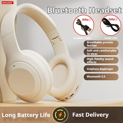 #Wireless Bluetooth 5.3 Headphones Over Ear HIFI Stereo Headsets True Sport Gamer Earphone TF/AUX Music Player with HD Mic Gifts