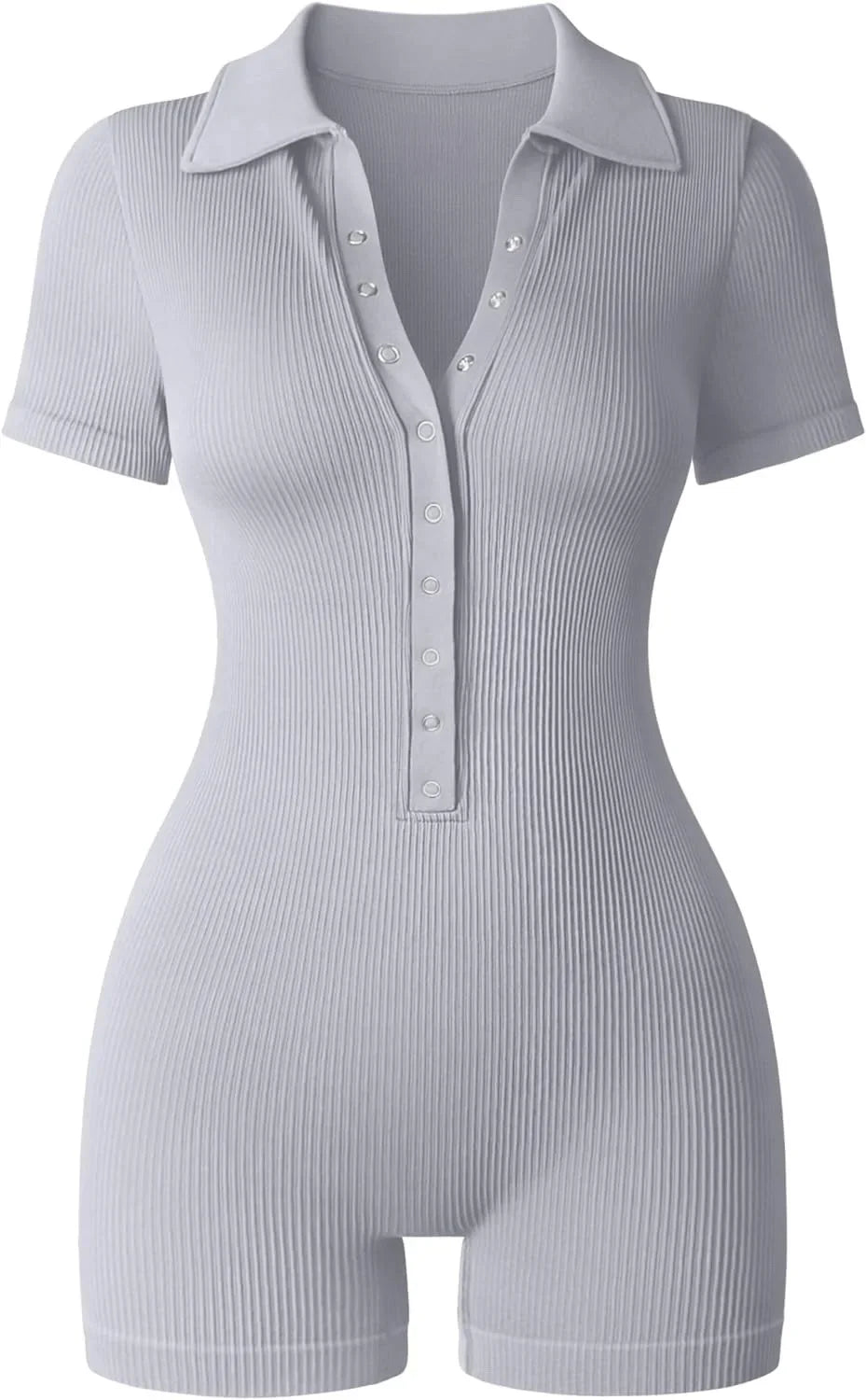 Women's Yoga Jumpsuit Ribbed V-Neck Stretch Waist Sports Jumpsuit Solid Color Sheath Bodycon Playsuits Rompers High Waist