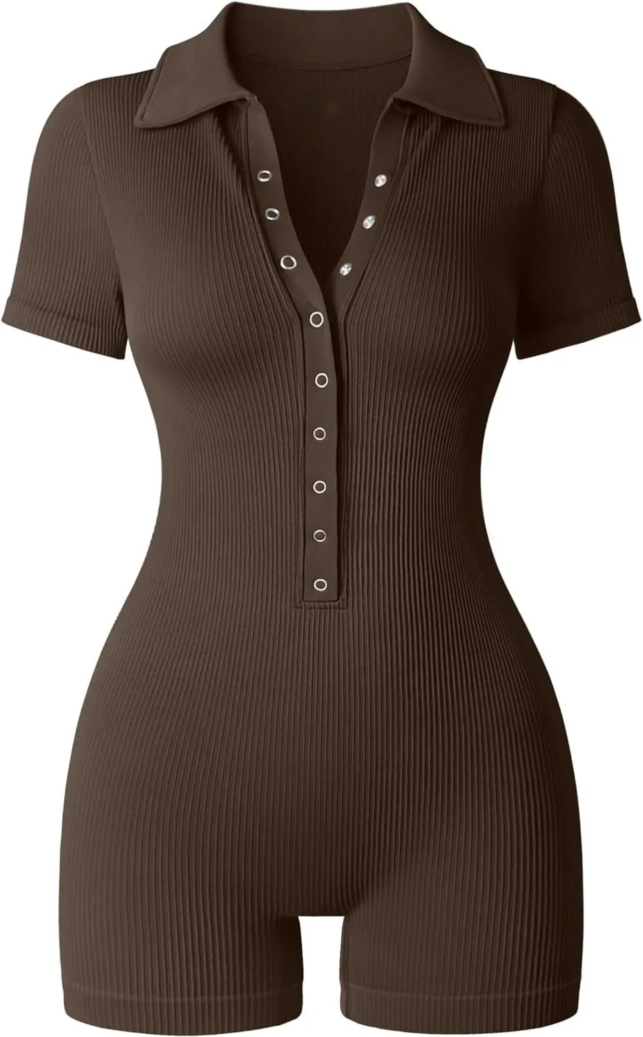 Women's Yoga Jumpsuit Ribbed V-Neck Stretch Waist Sports Jumpsuit Solid Color Sheath Bodycon Playsuits Rompers High Waist