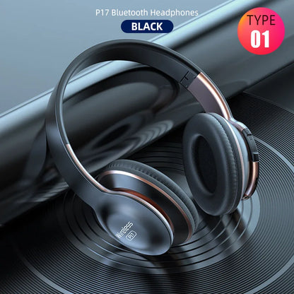 Earphone Bluetooth Headphones Over Ear Stereo Wireless Headset Soft Leather Earmuffs Built-in Mic for PC Cell Phones Tablet Gift