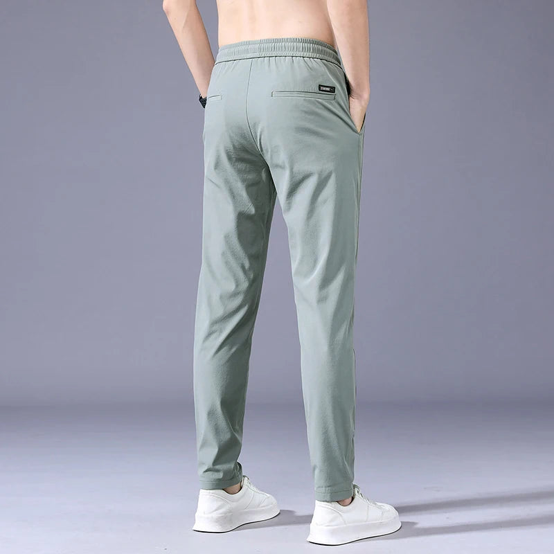 Pantalon Décontracté Homme Été Léger Taille Cordon