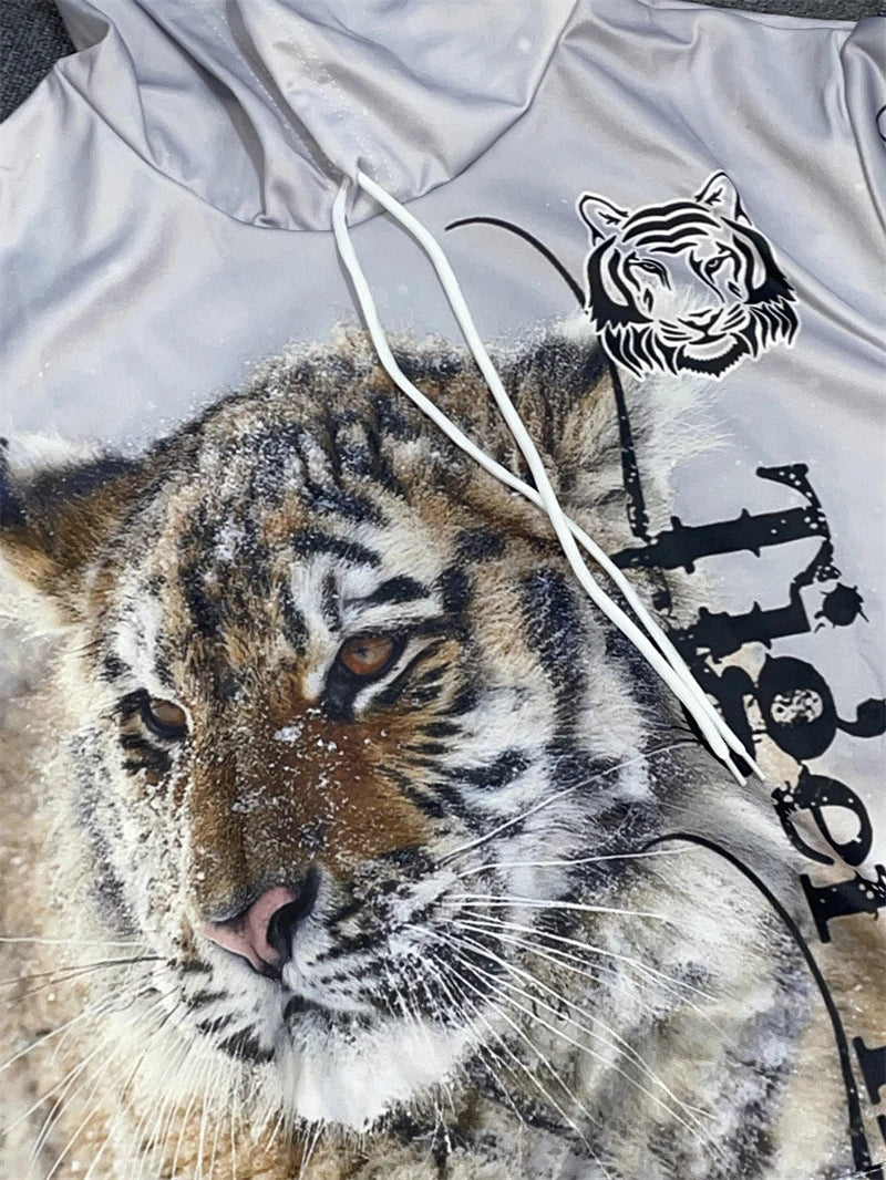 New Animal 3D Tiger Printed Hoodie + Pants Suit Cool Men/Women 2 Pcs Sportwear Tracksuit Set Autumn And Winter Men's Clothing