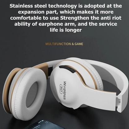 Earphone Bluetooth Headphones Over Ear Stereo Wireless Headset Soft Leather Earmuffs Built-in Mic for PC Cell Phones Tablet Gift