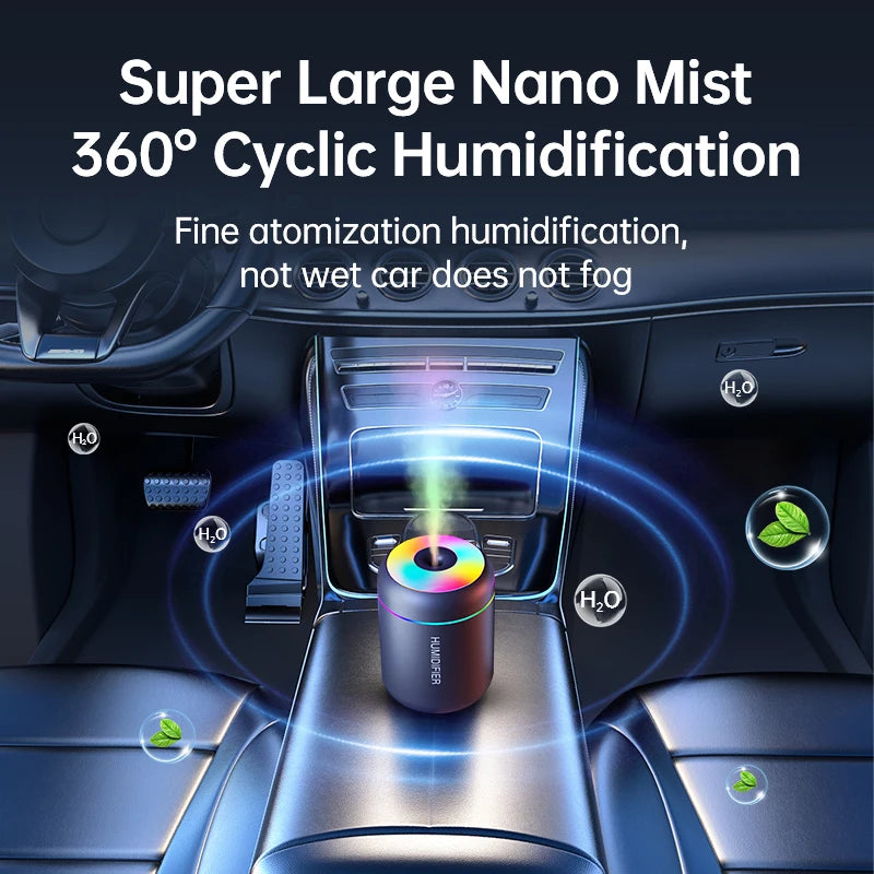 180ML Mini Air Humidifier USB Electric Aroma Diffuser Essential Oil Mist Maker Lights For Car Home Bedroom