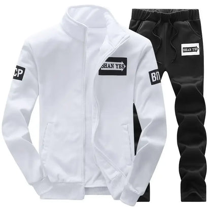Spring Autumn Casual Suit Men Trendy Sweatshirt Student Sports Clothes Jacket Set Youthful Fashion For Boys