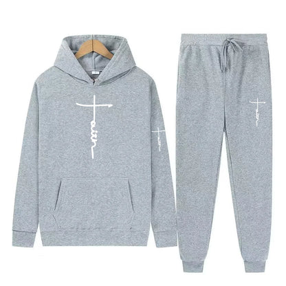 Men's Hooded Sports Suit Sweater Set Warm Outfit for Spring Autumn Winter Brand Low Price Sale 2024  S-3XL