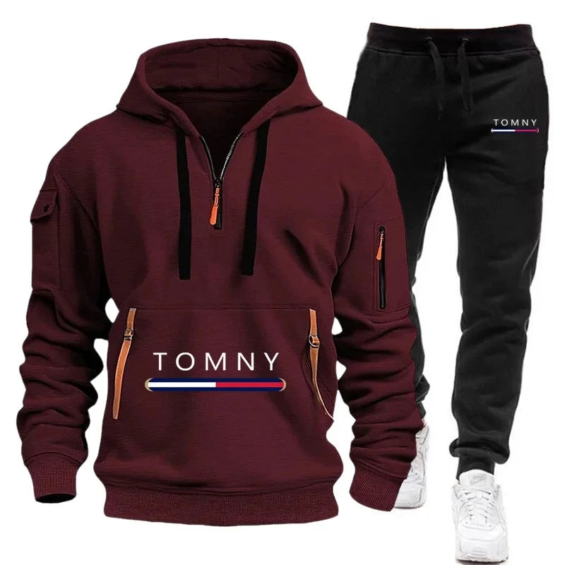 New Mens Tracksuits 2025 Men Sets Sweatshirt+sweatpants Tracksuit Zipper Stand Collar Sports Suit Jogging Fitness Men Clothing