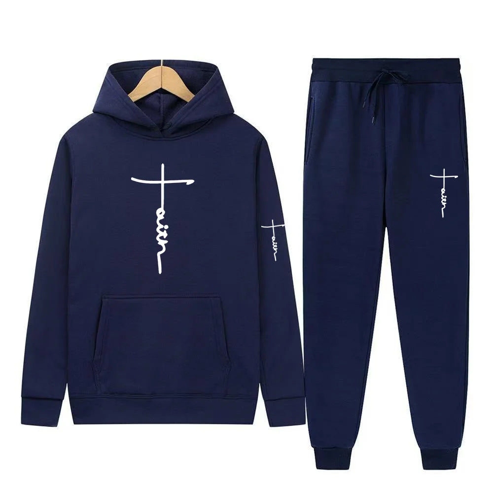 Men's Hooded Sports Suit Sweater Set Warm Outfit for Spring Autumn Winter Brand Low Price Sale 2024  S-3XL