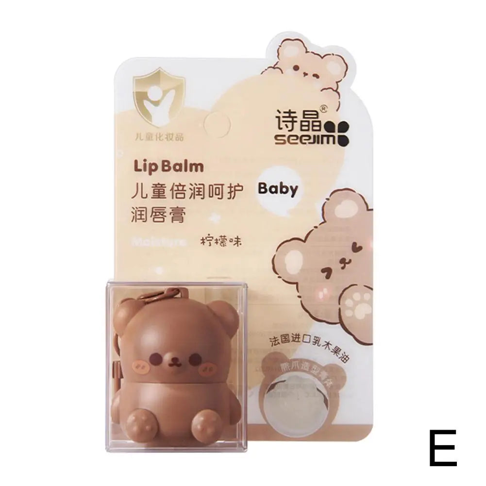 Cute Little Bear Lip Balm For Children Moisturizing Moisturizing Anti-Dry Crack Fade Lip Lines Lipstick Baby Available Lip Care