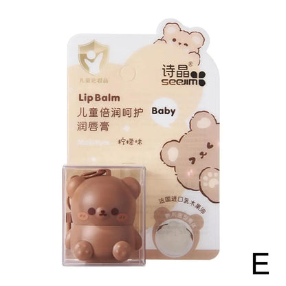 Cute Little Bear Lip Balm For Children Moisturizing Moisturizing Anti-Dry Crack Fade Lip Lines Lipstick Baby Available Lip Care
