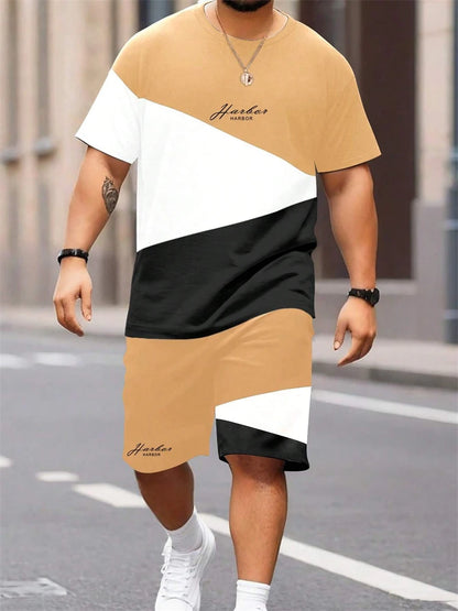 2024 New Men's Casual Short-Sleeved Shorts 2-Piece Urban Street Fashion T-Shirt Shorts Suit Men's Seagull Logo Printed Tracksuit