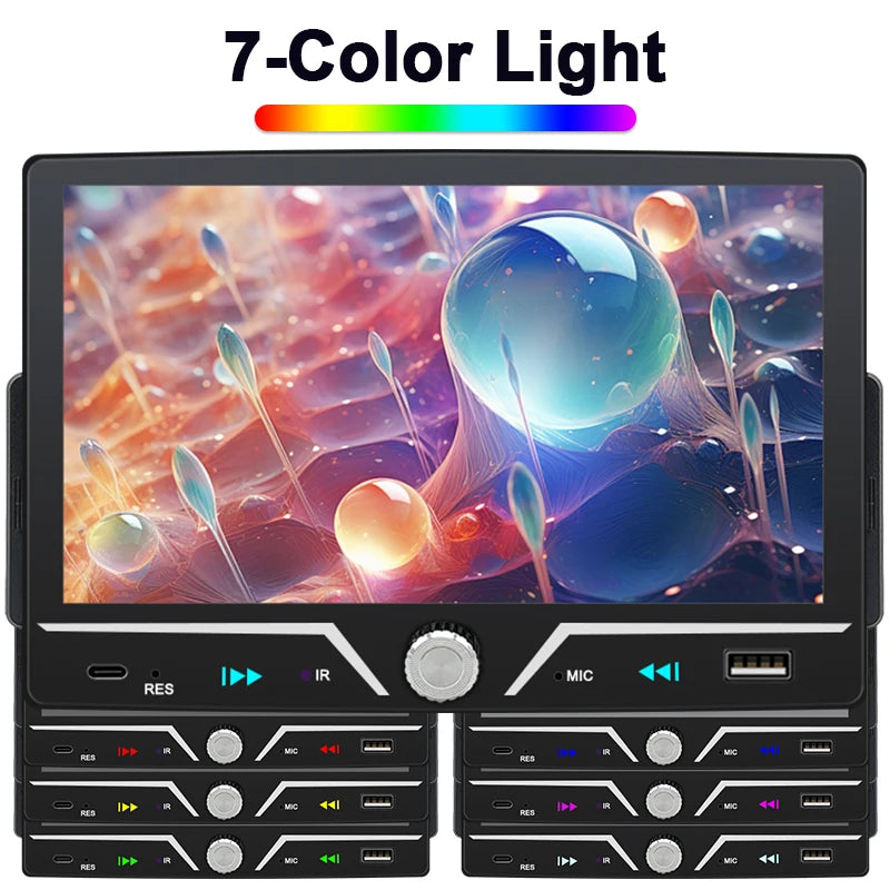 Hippcron 7" 1 Din Car Radio Stereo Wireless Carplay Android Auto HD IPS Touch Screen FM Receiver Support USB Type-C Charge