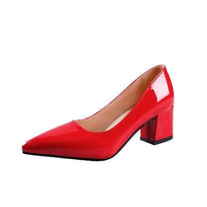 High-heeled Shoes Women 2024 Pointed Shallow Mouth Shoes Women's Thick-heeled Fashion Shoes Plus Size 43  Zapatos Para Mujer