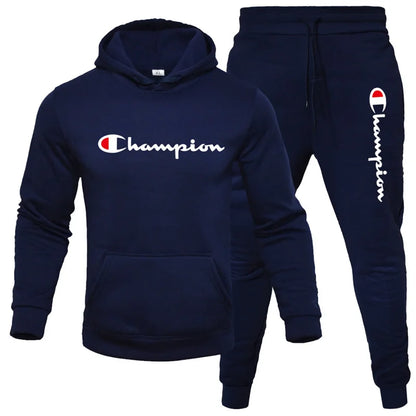 2 Pieces Sets Tracksuit Hooded Men Skull Brand Autumn Winter Sweatshirt +drawstring Pants Male Sport Hoodies Running Sportswear