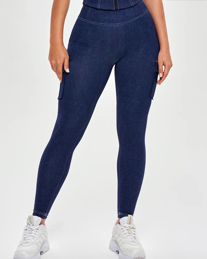 Women's Denim Pants 2024 Summer New Fashion Solid Color Buttoned Pocket Zipper Design High Waist Casual Daily Skinny Jeans
