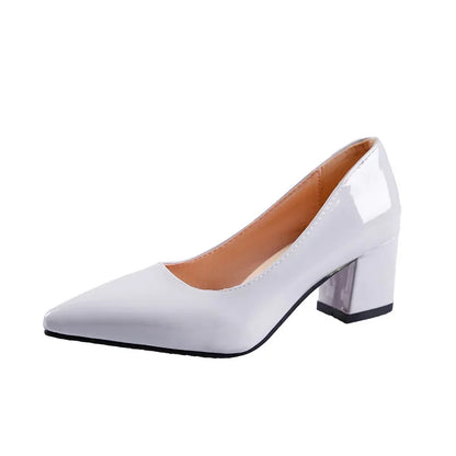 High-heeled Shoes Women 2024 Pointed Shallow Mouth Shoes Women's Thick-heeled Fashion Shoes Plus Size 43  Zapatos Para Mujer