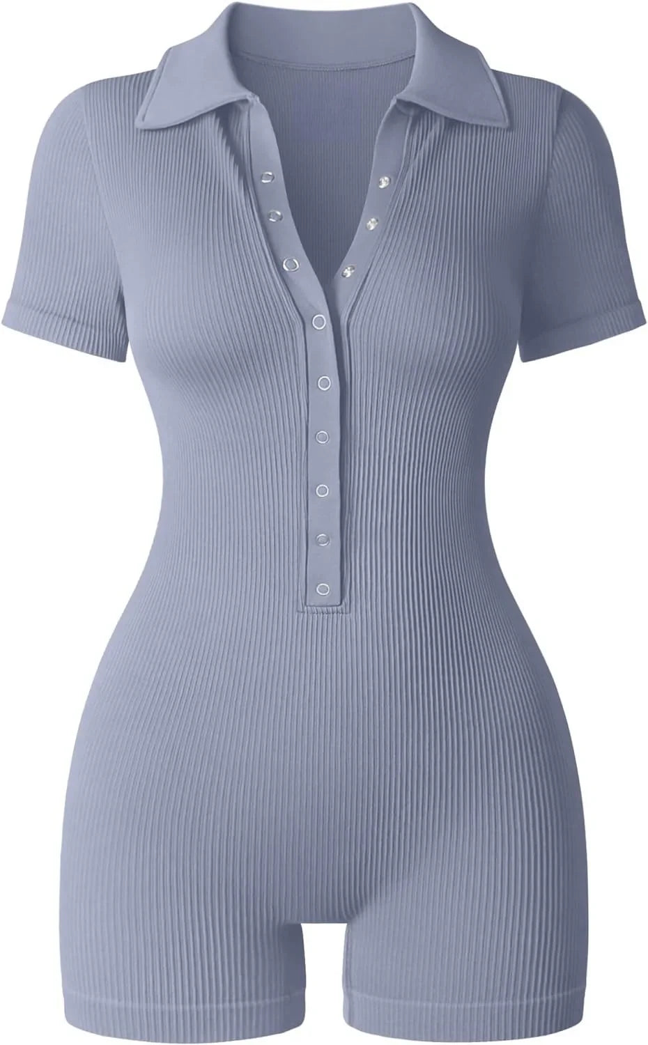 Women's Yoga Jumpsuit Ribbed V-Neck Stretch Waist Sports Jumpsuit Solid Color Sheath Bodycon Playsuits Rompers High Waist