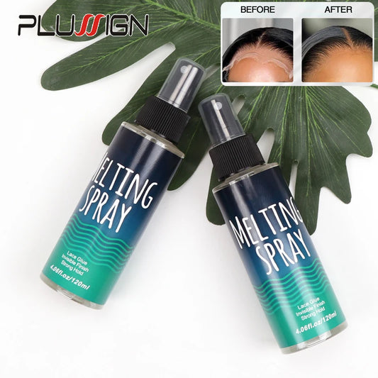 Super Hold Melting Spray Wig Adhesive Glue For Lace Frontal Closure Clear Glue Melting Spray For Lace Wigs Invisible Finishing