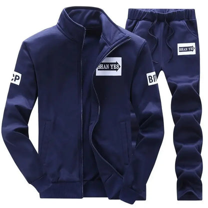Spring Autumn Casual Suit Men Trendy Sweatshirt Student Sports Clothes Jacket Set Youthful Fashion For Boys