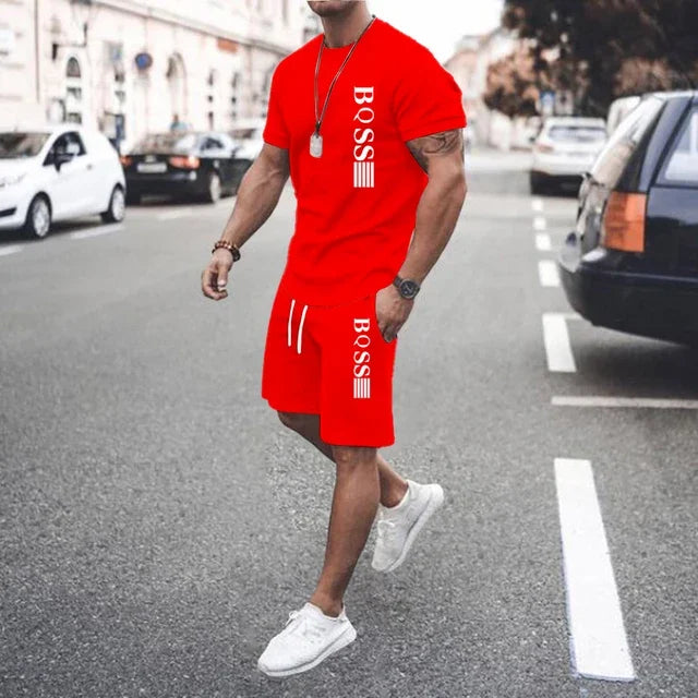 New Summer 2025 Men's set Explosive Super Hot Casual Fashion Sportswear 3d Digital Printed Men's Short-sleeved T-shirt Suit