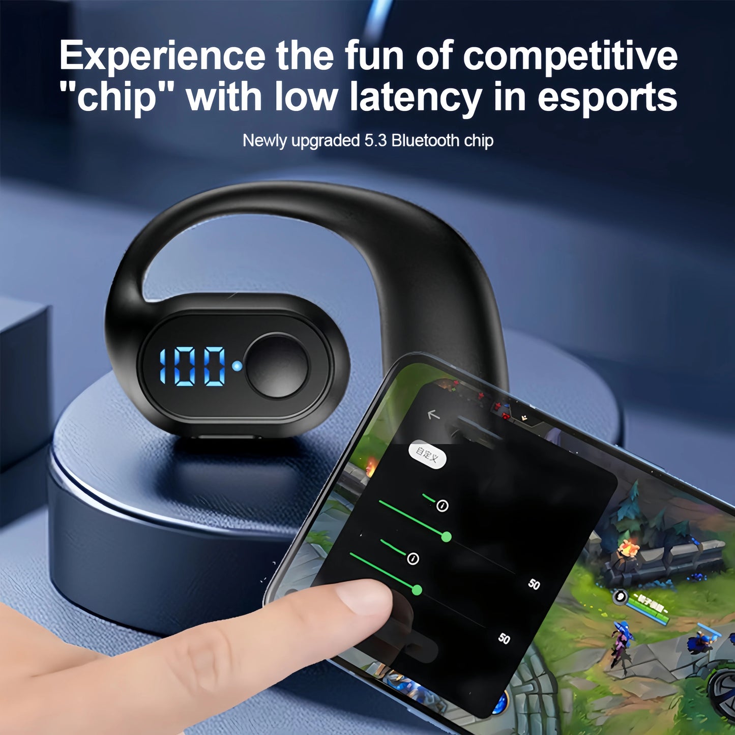 Bluetooth 5.3 Headphone Ear Hook Wireless Earphone HiFi Stereo Noise Reduction Earbud Gaming Headset for Huawei Xiaomi iPhone