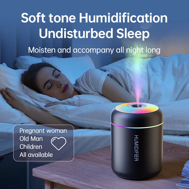 180ML Mini Air Humidifier USB Electric Aroma Diffuser Essential Oil Mist Maker Lights For Car Home Bedroom
