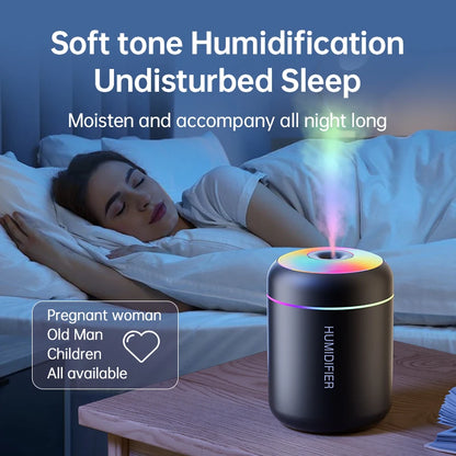 180ML Mini Air Humidifier USB Electric Aroma Diffuser Essential Oil Mist Maker Lights For Car Home Bedroom