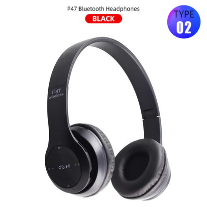 Earphone Bluetooth Headphones Over Ear Stereo Wireless Headset Soft Leather Earmuffs Built-in Mic for PC Cell Phones Tablet Gift