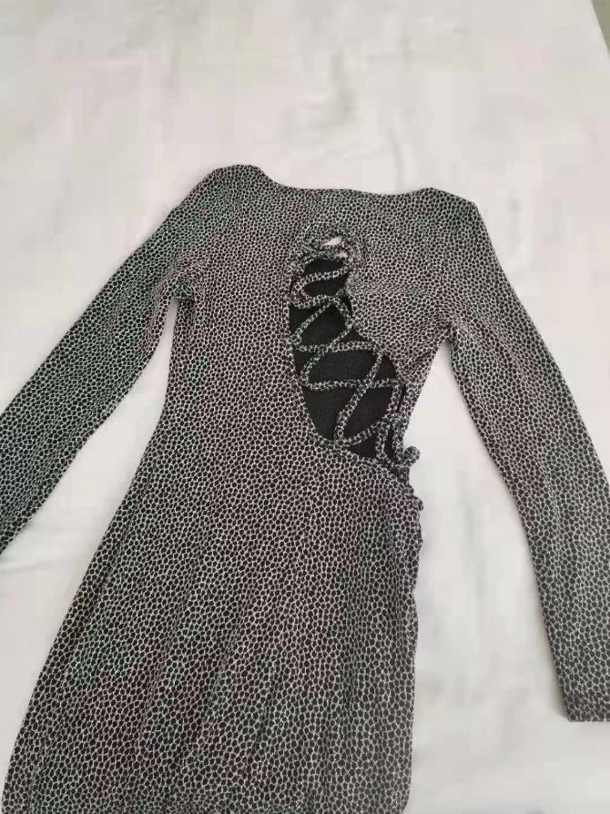 Sexy Fashion Jumpsuit 2024 Autumn Temperament Commuting Women's Clothing Skinny Allover Print Lace-Up Side Long Sleeve Jumpsuits