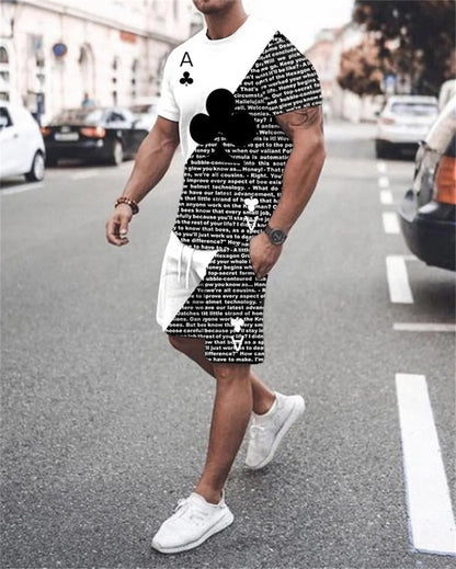 New Summer Men's Tracksuit Believe in Yourself T-shirt Shorts Set Sport Outfit Jogging Suit Oversized Clothes Outdoor Streetwear