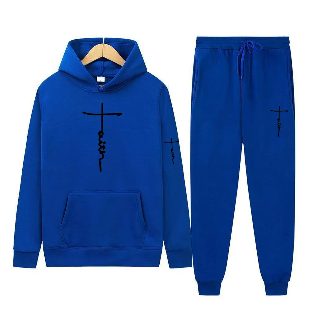 Men's Hooded Sports Suit Sweater Set Warm Outfit for Spring Autumn Winter Brand Low Price Sale 2024  S-3XL