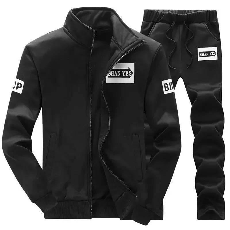 Spring Autumn Casual Suit Men Trendy Sweatshirt Student Sports Clothes Jacket Set Youthful Fashion For Boys