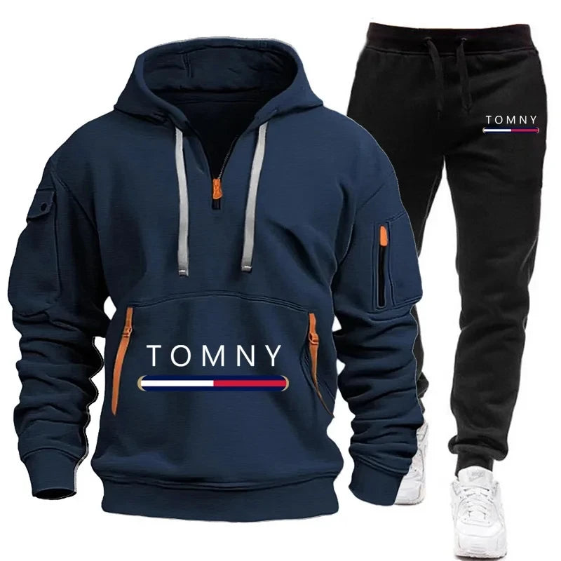 New Mens Tracksuits 2025 Men Sets Sweatshirt+sweatpants Tracksuit Zipper Stand Collar Sports Suit Jogging Fitness Men Clothing