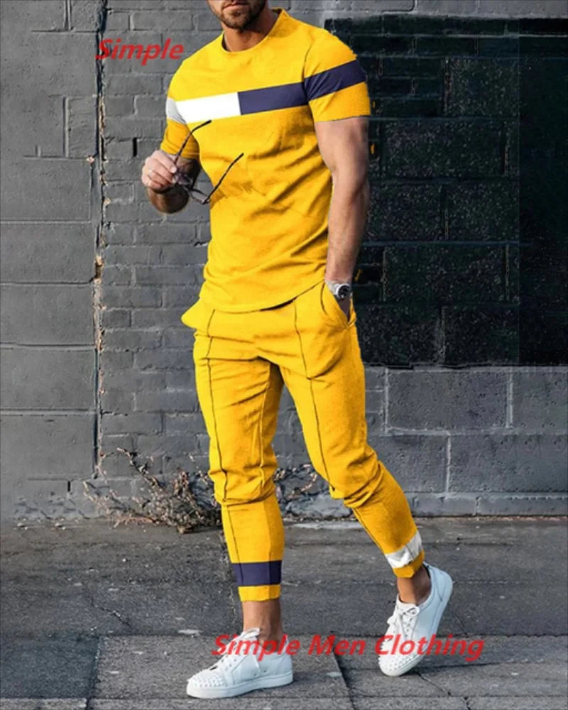 Summer Men's Trousers Tracksuit 3D Printed Red Believe Short Sleeve T Shirt Casual Oversized Clothing Sportwear 2 Piece Suit