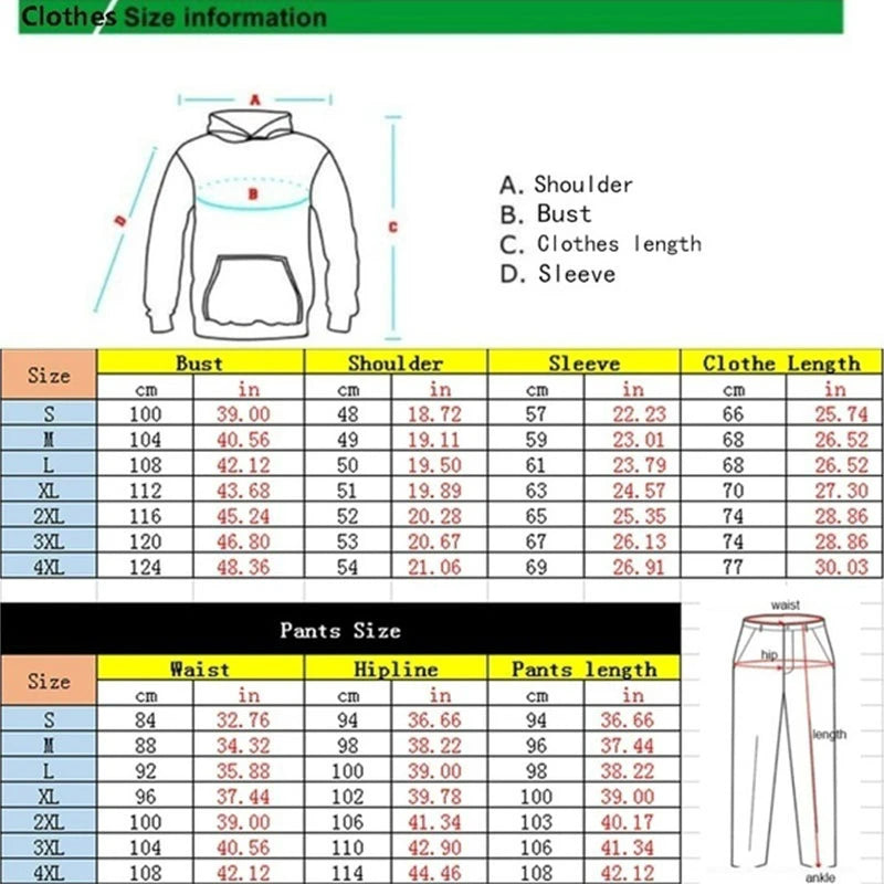 King and Queen Printed Hooded Suits for Couple, Hoodie and Pants, Valentine's Day Present, Fashion Suit, Autumn, Winter, 2 Pcs