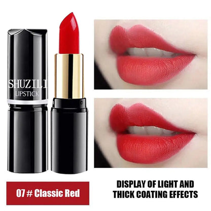 SHUZILI Moisturizing  Lipstick Velvet High Quality Lipsticks Shiny Professional Korean Makeup Cosmetic For Lip Women