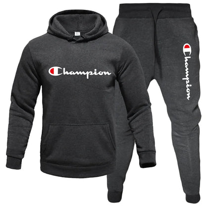 2 Pieces Sets Tracksuit Hooded Men Skull Brand Autumn Winter Sweatshirt +drawstring Pants Male Sport Hoodies Running Sportswear