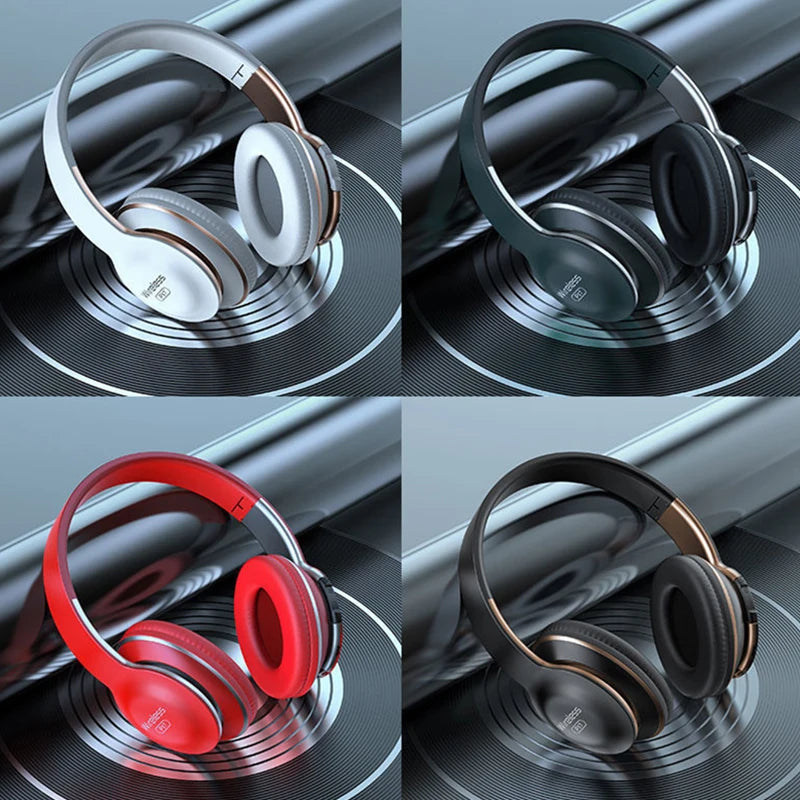 Earphone Bluetooth Headphones Over Ear Stereo Wireless Headset Soft Leather Earmuffs Built-in Mic for PC Cell Phones Tablet Gift